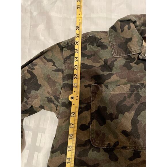 Charlie Paige Faded Camouflage Jacket Sz Large Lg Utility Coat Snap Up - Picture 9 of 16